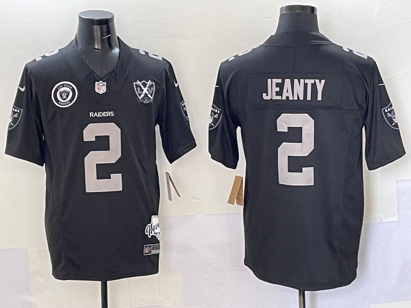 Men 2025 Oakland Raiders #2 Jeanty Black Throwback Three generations Nike Limited NFL Jersey style 2->oakland raiders->NFL Jersey